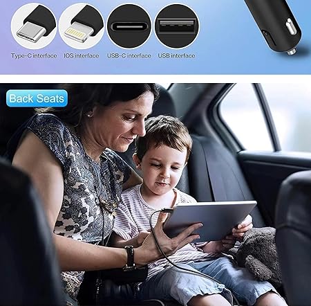 4-in-1 Fast Car Charger – Retractable & Flexible Design