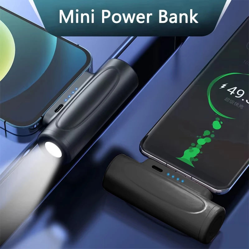 Mini Rechargeable Flashlight with Power Bank – Multi-Functional & Portable
