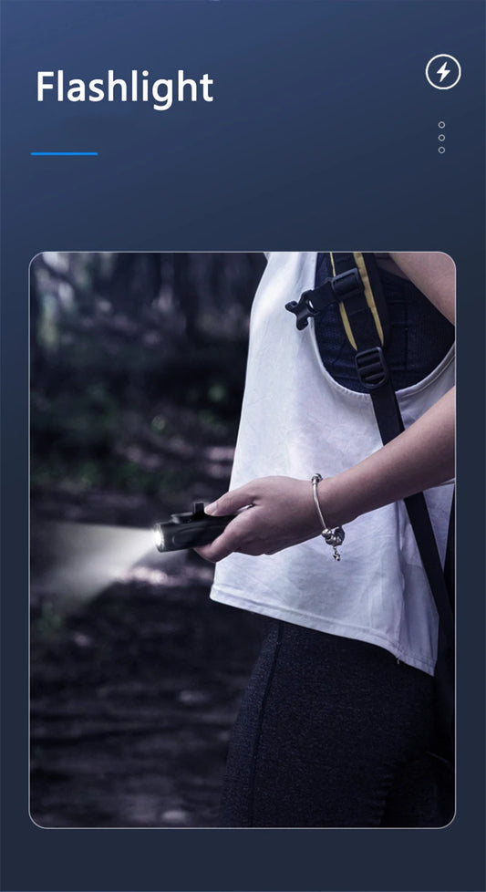 Mini Rechargeable Flashlight with Power Bank – Multi-Functional & Portable