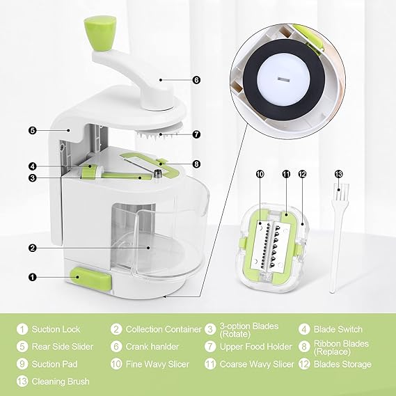 7-in-1 Nicer Dicer Vegetable Cutter – Multi-Functional Manual Slicer