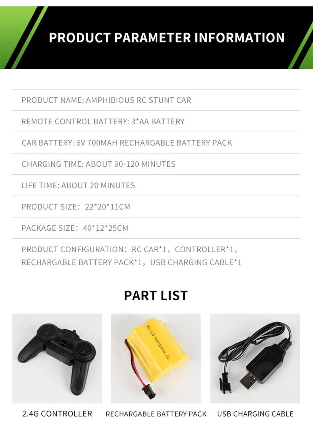 Mini Amphibious Remote Control Car – All-Terrain Stunt Racer