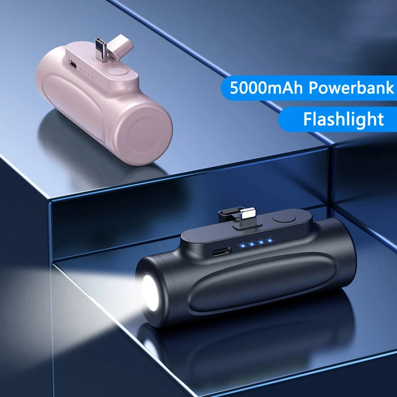 Mini Rechargeable Flashlight with Power Bank – Multi-Functional & Portable