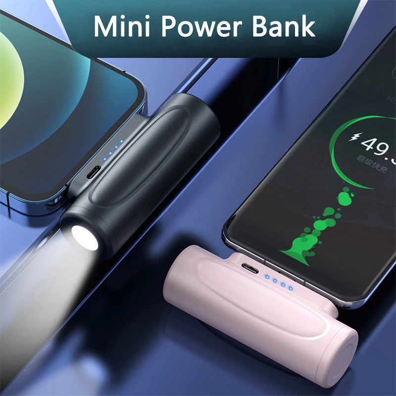Mini Rechargeable Flashlight with Power Bank – Multi-Functional & Portable