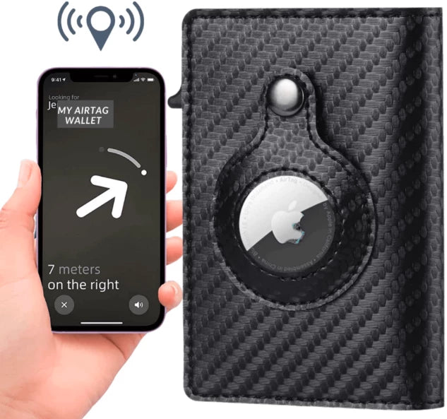 RFID Secure Wallet with AirTag Holder – Anti-Theft Design